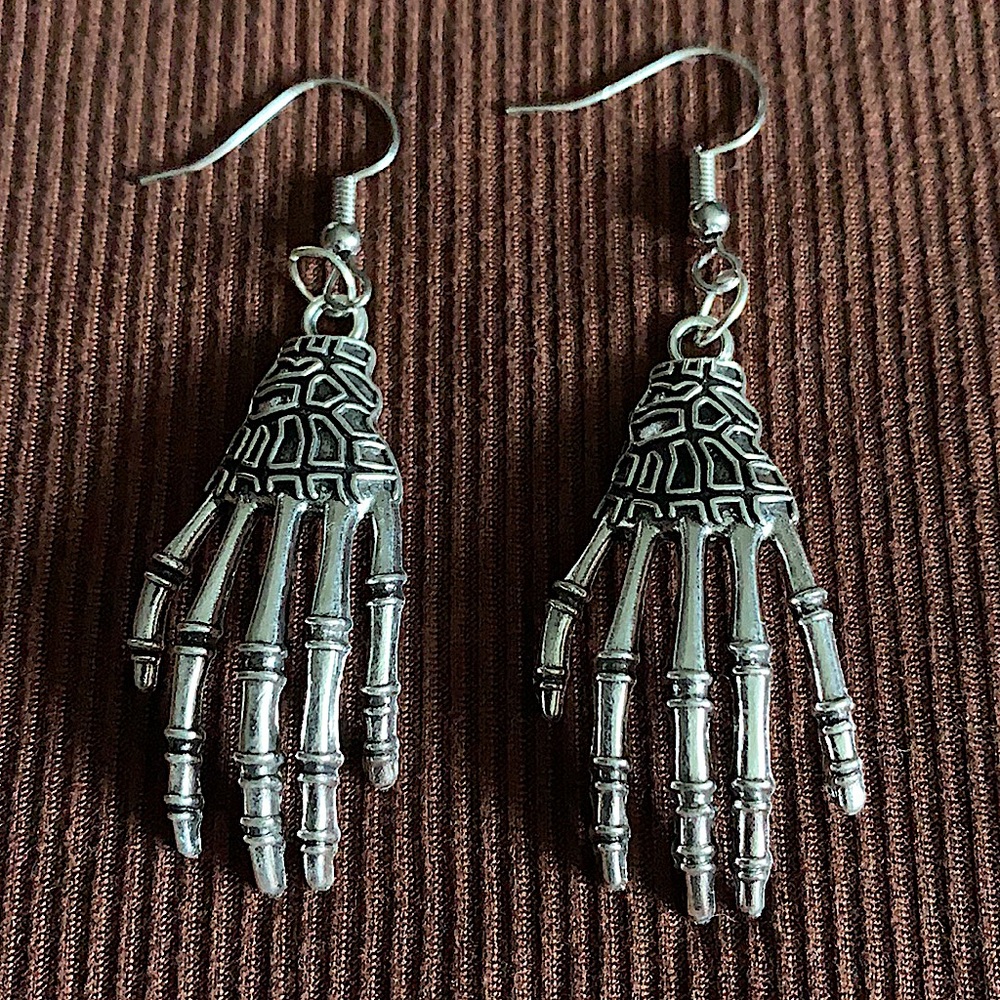 Light Unisex skeleton hand earrings